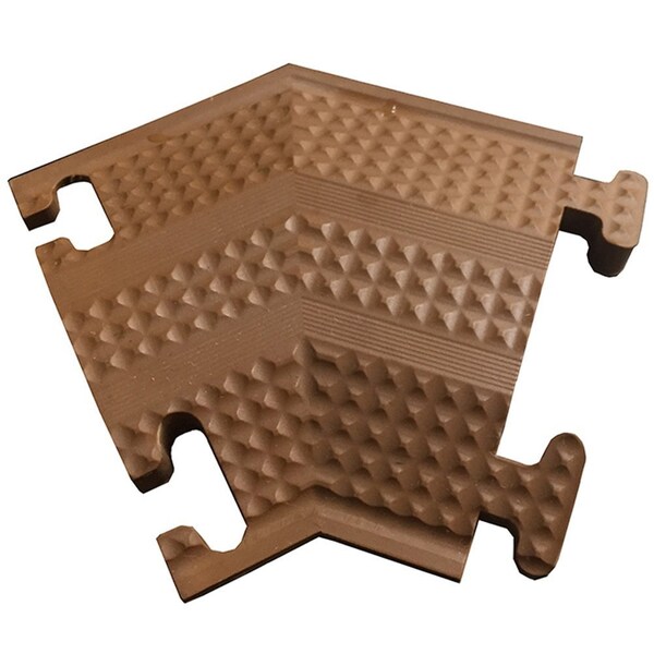 Electriduct Cable Protector 45 Deg Right Turn, 1 Channel, Rubber, Brown DO-ED-SM-T-RT-BN - main
